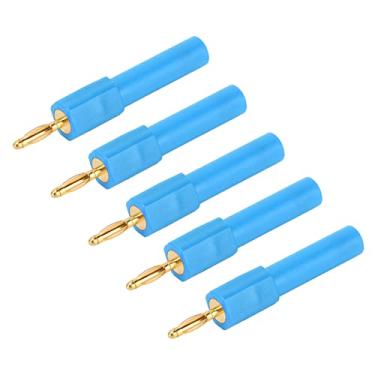 Imagem de Plugue de Troca de Banana, Plugue Banana Conversível, 5 Peças Plugues Banana Tipo Parafuso de 4 Mm 2 Mm a 4 Mm Conector de Alto-falante de Plugue Banana Conversível Banana (Azul)