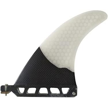 Imagem de Prancha De Surf SUP Fin 7 Polegadas Centro Fin Fibra De Vidro Semi-Carbono Prancha De Surf Único Leme Favo De Mel Prancha Longboard Fish Fin Caudal Fin Para Longboard Surfboard Paddleboard,Branco,