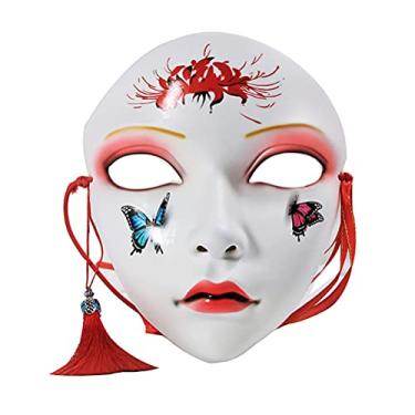 Imagem de Abaodam Máscaras Tradicionais Japonesas Kabuki Kitsune Anime Fox Masks Máscara para Festas e Cosplay, Unissex-Adultos