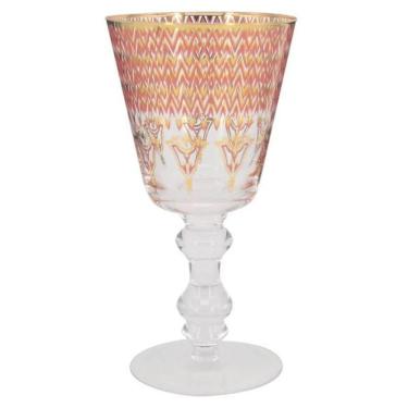 Imagem de Conjunto Taças - Vinho Tinto Vidro Dourado e Rosa 6 peças