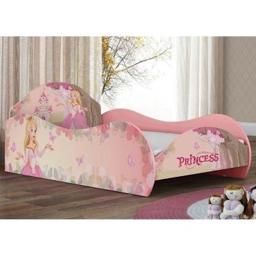 Imagem de Cama Solteiro com Proteção Lateral Princesa Encanto Rosa