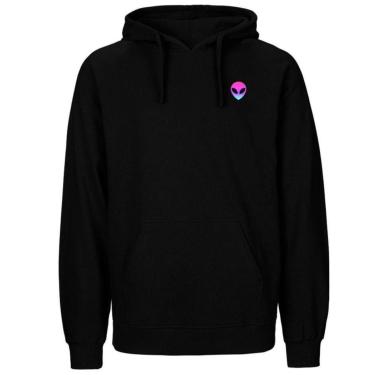 Imagem de Blusa De Moletom Frio Fechado Canguru Com Capuz Estampada Inverno Preta-Masculino