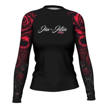 Imagem de Rash Guard Red Jiu Jitsu Feminina Atlética Esportes-Feminino