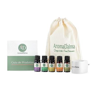 Imagem de Kit Completo Para Aromaterapia | Os 5 Óleo Essêncial Mais Populares 100% Puros - Lavanda, Eucalipto, Limão Siciliano, Laranja Doce e Tea Tree (Melaleuca) + Difusor Elétrico - Aroma D’alma
