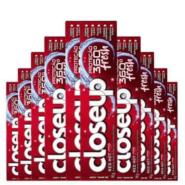 Imagem de Kit 10 Creme Dental Em Gel Closeup Proteção 360º Fresh Red Hot 90g