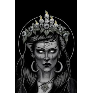 Imagem de Caderno de Diário - Arte Negra Gótica Deusa da Lua Grimório: Máni