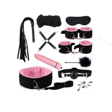 Imagem de Sado Bdsm Kit Com 11 Unidades Completo Dominador Submisso Shibari Choker Vibrador Brinquedo Sexsual Para Casais (Rosa)