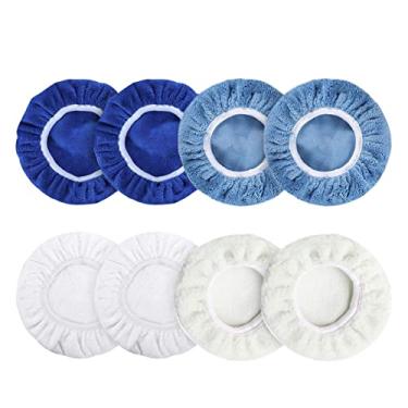 Imagem de Conjunto De Capô De Almofada De Polimento De Carro, 8 Peças, Microfibra, Algodão, Lã Coral, Capa De Almofada De Polimento De Carro Universal, Acessórios De Substituição Adequados Para Polidor De Carro
