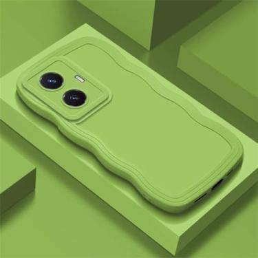 Imagem de Onda pára-choques caso de telefone para realme c55 c35 c33 c30 c25 c25s c12 c25y c21y c17 c15 c20 c11 2021 10 4g capa de silicone macio, verde, para c11 2021