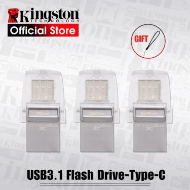 Imagem de Kingston-Unidade Flash USB com Porta Tipo-C  Viajante de Dados  Micro Duo  PC Phone  3.1  3C  64GB