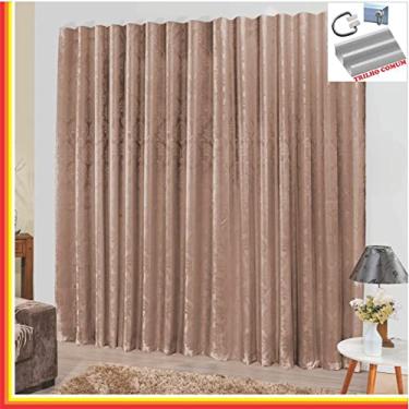 Imagem de Cortina Tropical em Jacquard 4,00 x 2,70 Para Trilho Comum - Bege