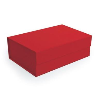 Imagem de Caixa Organizadora Dobrável com Imã para Presente na Cor Vermelho 29x21x9cm