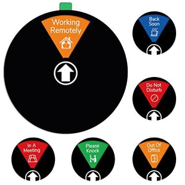 Imagem de Placa de privacidade para escritório com ícone, placa giratória para pendurar porta não perturbe 6 opções, placa para fora de escritório, 15 cm preta