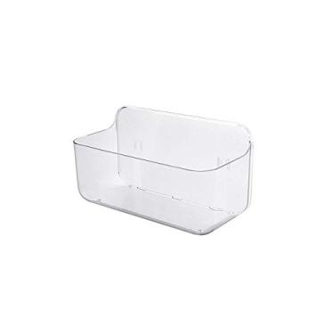 Imagem de Prateleira de chuveiro, plástico transparente para banheiro sem perfuração, prateleiras de armazenamento de pendurar na parede com ventosa forte (tamanho: grande)