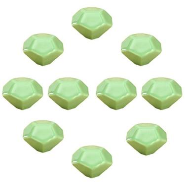 Imagem de Maçaneta de cerâmica em forma de concha de tartaruga branca, 10 peças, maçanetas de cor pura, armários de puxar, armário, guarda-roupa, cômoda, ferragens (verde)