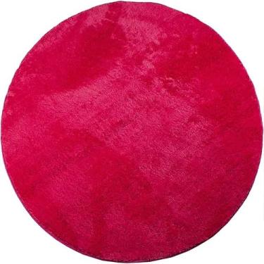 Imagem de Tapete Redondo 1,20m Quarto Sala Escritório Pelo Macio. (Pink)