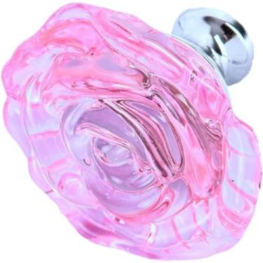 Imagem de Puxadores de armário, puxador de gaveta, puxadores de gaveta pequenos Pacote com 10 puxadores de rosa esculpidos em cristal gaveta guarda-roupa de vidro para chuveiro maçaneta da porta do ar