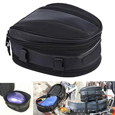 Imagem de Mochila de motocicleta à prova d 'água Mochila de sela Motocicleta Mochila à prova d'água Bolsas de bagagem expansível Mochila PU 7,5L-10L Capacidade para ajuste universal