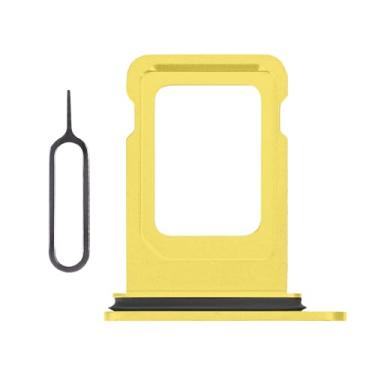 Imagem de Risidamoy Substituição do compartimento do suporte da bandeja do cartão SIM para iPhone 14 (amarelo) com anel de vedação de borracha à prova d'água e ferramenta de remoção Abrir pino de ejeção da