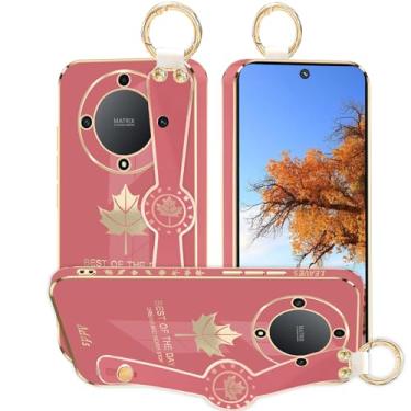 Imagem de Kainevy Capa de telefone para Honor Magic 5 Lite capa estética de silicone à prova de choque para mulheres capa protetora para Honor Magic 5 Lite capa de telefone fina com anel de pulso Starp design