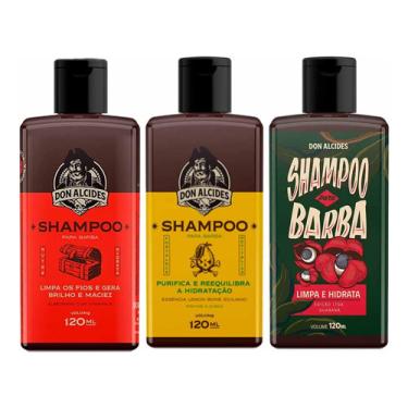 Imagem de Kit 3x Shampoo Para Barba Negra Lemon Guaraná Don Alcides Kit