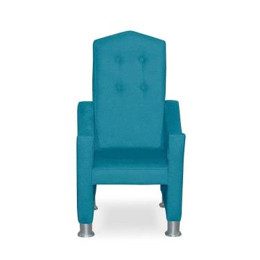 Imagem de Mini Cadeira Poltrona Infantil Troninho Decorativa Suede Azul Tiffany