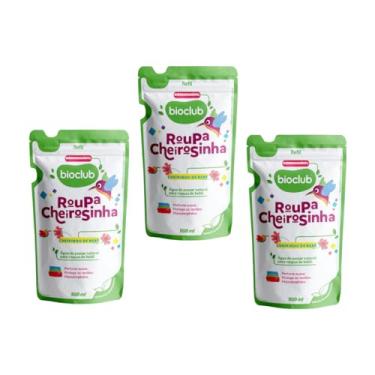Imagem de Kit Refil Água Perfumada de Passar Roupa Cheirosinha Bioclub 3 Unidades Refil 1,5L