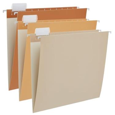 Imagem de Y YOMA Pacote com 6 pastas de arquivo para pendurar gradiente, tamanho carta, pasta decorativa para arquivo, escritório, casa, com abas ajustáveis de corte 1/5, laranja ensolarado