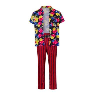 Imagem de ADuchessCos Ace Ventura Cosplay Fantasia de Detetive de Animais de Estimação Camisa de Cinema Calças Cinto Conjunto Completo de Férias Havaianas