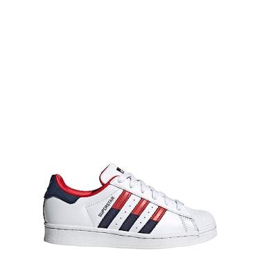 Imagem de adidas Originals Tênis infantil unissex Superstar, Branco/melhor escarlate/índigo noturno, 5.5 Big Kid