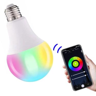 Imagem de Lampada Led Smart Inteligente Wifi App Celular Cor RGB 10W Ajustavel Dimerizaçao Iluminaçao Decoraçao