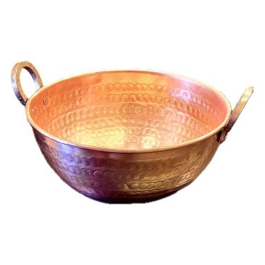 Imagem de Tacho em Cobre Puro Artesanal Alças em Bronze - 5 litros