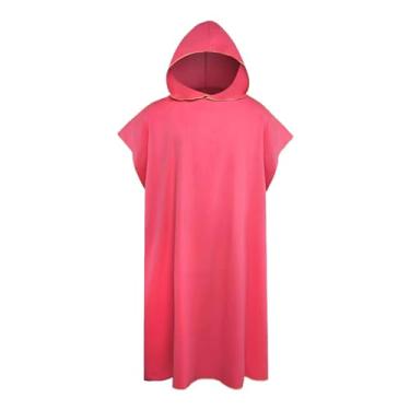 Imagem de Amagogo Toalha de poncho de surf, toalha de natação de praia, toalha de praia com capuz, roupa de mergulho adulta que de roupão de banho para piscina de, Vermelho