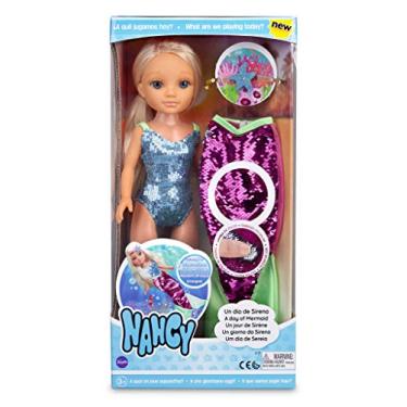Imagem de Nancy - Um dia de sereia, brinquedo infantil boneca com um fato de banho e um vestido de cauda de sereia de lantejoulas Revereifo, que muda de cor, submergível na água, famosa (700014762)