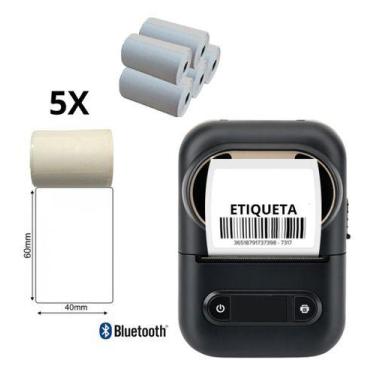 Imagem de Impressora Etiqueta Xd-210 + 5 Rolos Etiqueta Adesiva 40x60 - Xd Mega,