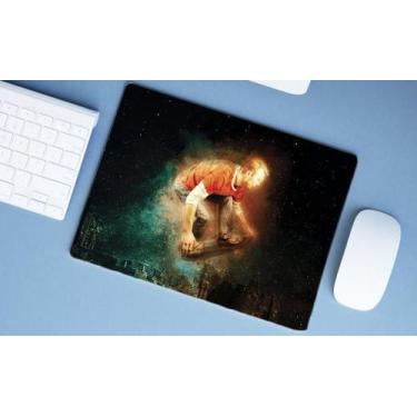 Imagem de Mouse Pad Emborrachado Personalizado Grande Skate Skatista Cidade Noit
