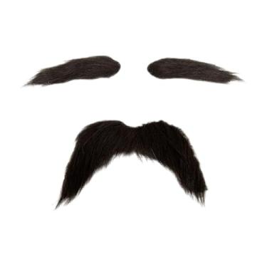 Imagem de Fiocias Conjunto de 2 Bigodes E Sobrancelhas Postiços para Disfarces Masculinos