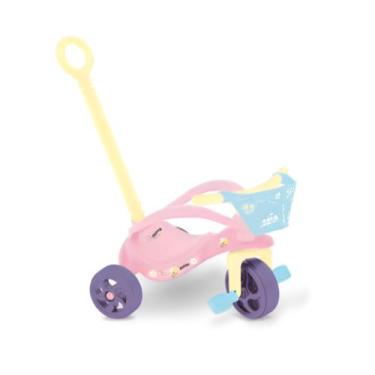 Imagem de Triciclo Infantil Abelhinha com Empurrador, Proteção e Cestinha Xaling