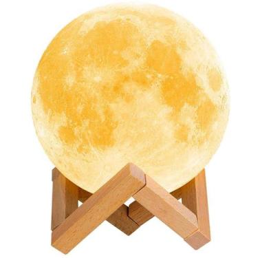 Imagem de Luminária Abajur Umidificador Aromatizador Lua Cheia 3d Top - BELLATOR