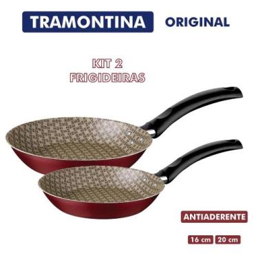 Imagem de Kit 2 Frigideira Antiaderente 16 e 20 cm Tramontina Turim com Textura 