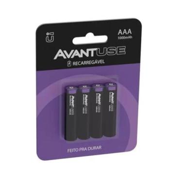Imagem de Kit 04 Pilhas Recarregáveis Reccaregável Palito AAA 1000Mah - 000412