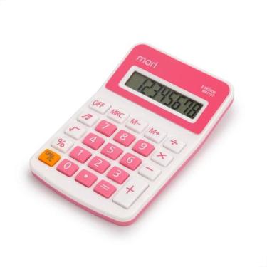 Imagem de Calculadora Colorida Pequena 8 Dígitos Escolar Escritório - mori, Rosa