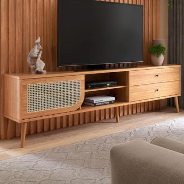 Imagem de Rack para TV Até 60 Polegadas Holambra 1 Porta 2 Gavetas Freijó - Pano