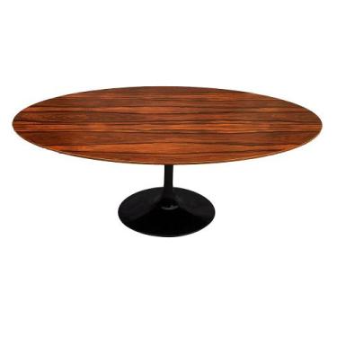 Imagem de Mesa Saarinen Oval Pau Ferro 160x90cm - Base Preta - mgsaarinen