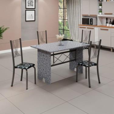 Imagem de Conjunto de Mesa Tampo de Granito Ocre com 4 Cadeiras Lorena Yescasa