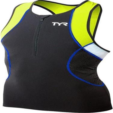 Imagem de Regata Triatlo Competitor C/ Ziper Masculina- Tyr, M, Preto, Azul, Ama