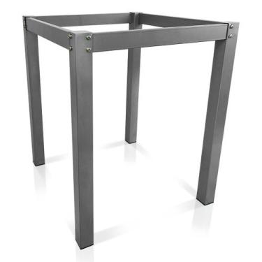 Imagem de Base De Mesa Retangular Olten Prata P/ Tampos de 0,80m Vidro Pedra e M