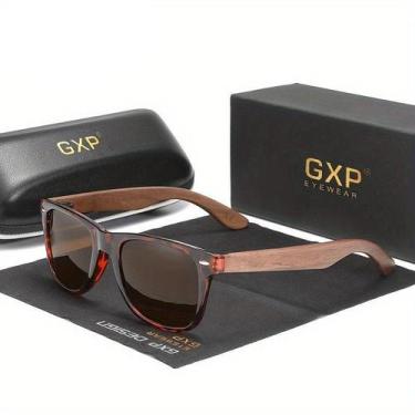 Imagem de Óculos de Moda Polarizados de Madeira Preta Retro GXP, Marrom