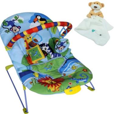 Imagem de Cadeirinha Descanso Musical Azul 9Kg Soft + Naninha Infantil - Color B