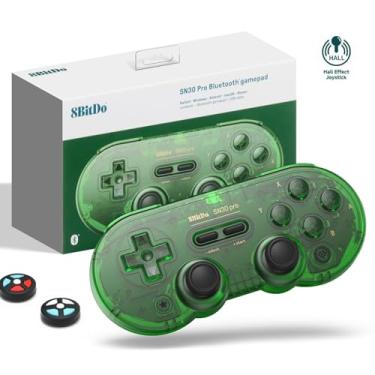 Imagem de 8Bitdo SN30 Pro Wireless Bluetooth Controller (Hall Effect Joystick Update) with Joysticks Rumble Vibration USB-C Cable Gamepad Compatible with Switch,Windows, Mac OS, Android, Steam (Jade Green)